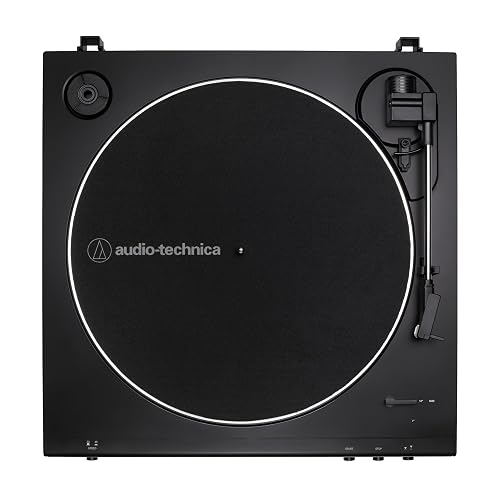 Audio-Technica - Tocadiscos AT-LP60X-BK Totalmente automático con transmisión por Correa, velocidades de 33/45 RPM (Negro)