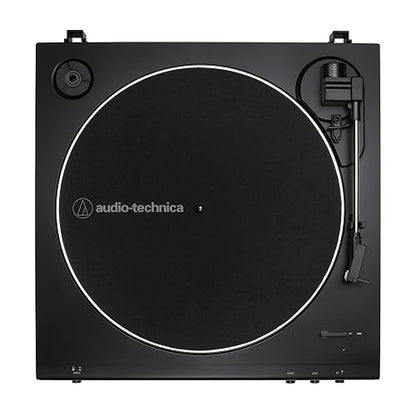 Audio-Technica - Tocadiscos AT-LP60X-BK Totalmente automático con transmisión por Correa, velocidades de 33/45 RPM (Negro)