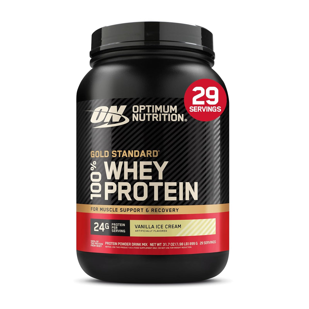Optimum Nutrition Gold Standard 100% Whey Proteína Aislada en Polvo - Vainilla - 907 g (Paquete de 1)