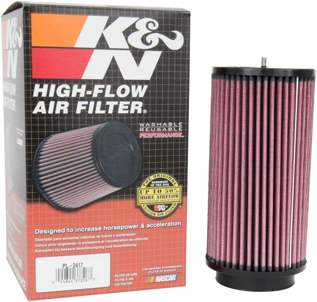 K&N Filtro de Aire de Repuesto, Negro, PL-2417 | Se adapta a Select 2017-2019 Polaris Slingshot SLR/Grand Touring/Grand Touring LE/SLR LE (ver descripción del producto)