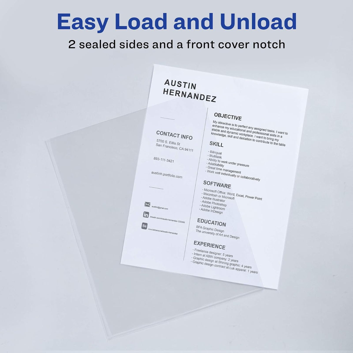 Avery 72311 - Fundas de plástico para documentos, capacidad para hasta 20 hojas, 12 fundas transparentes