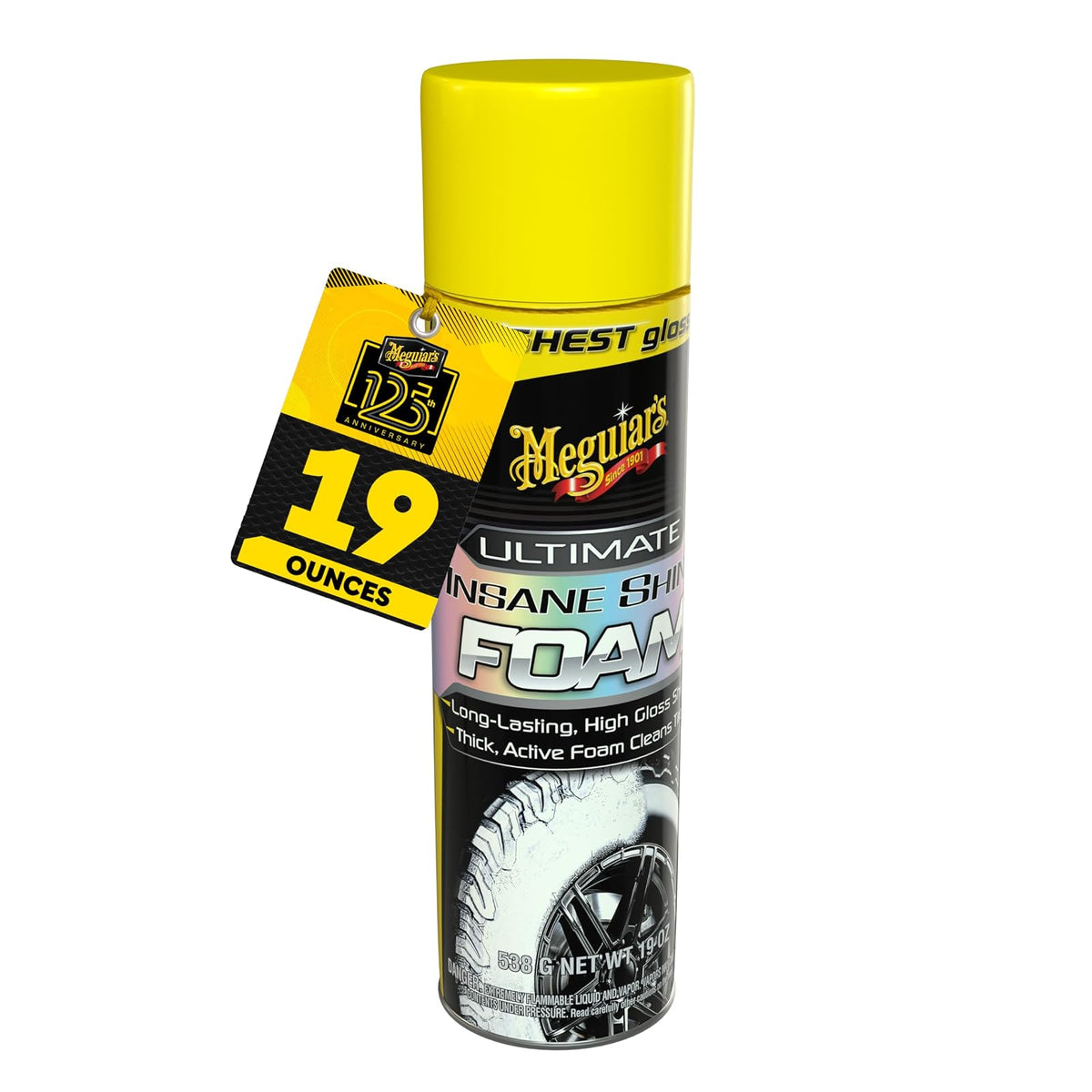 Meguiar's Abrillantador de Llantas con Recubrimiento G190315 425 g - 19 Oz - Espuma Ultimate Insane Shine