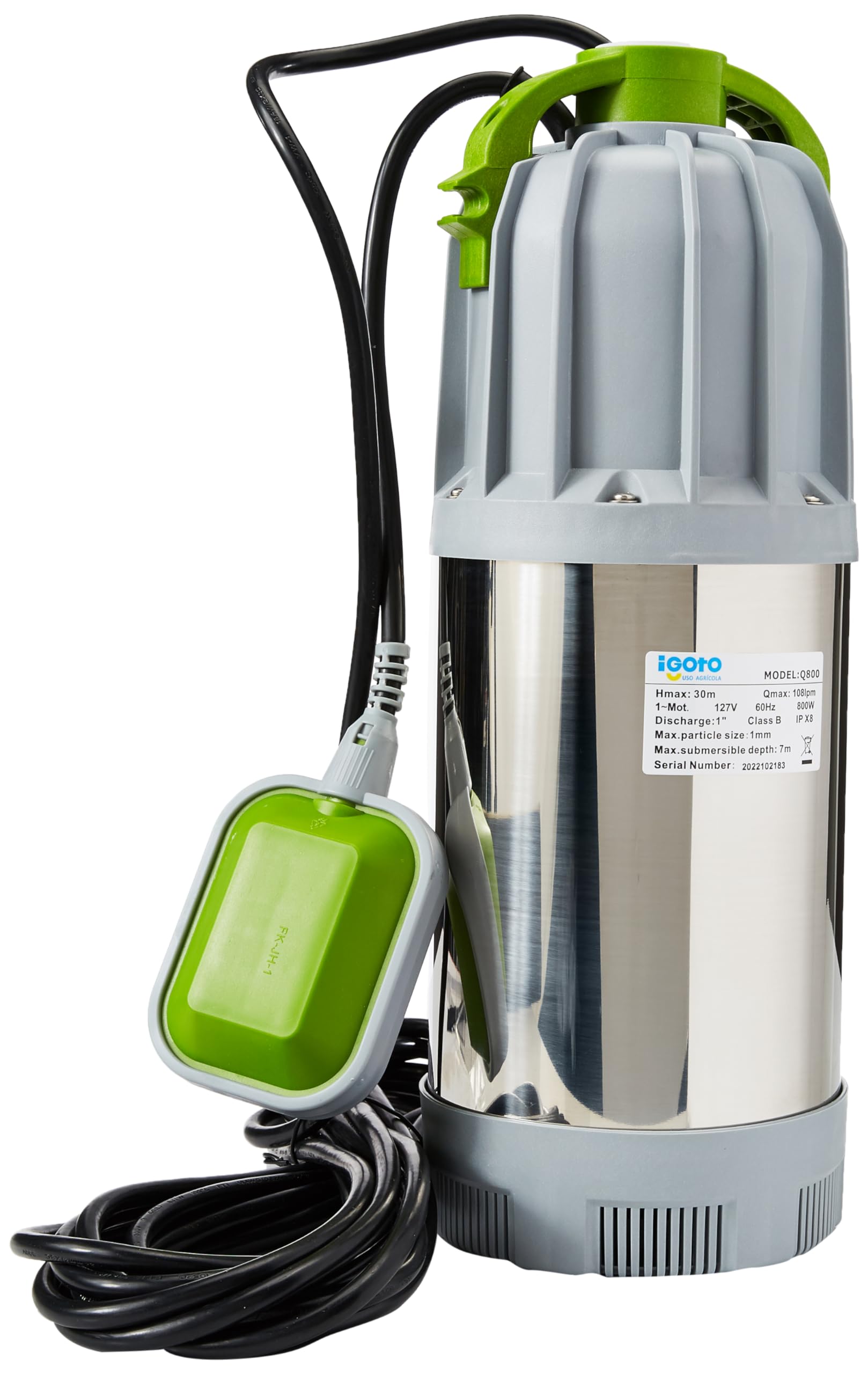 Igoto Pump QDX1.5-17-0.37F Bomba Sumergible 1/2HP