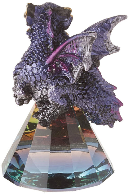StealStreet 71698 Figura Decorativa de dragón púrpura sobre Cristal pirámide de 3,5 Pulgadas