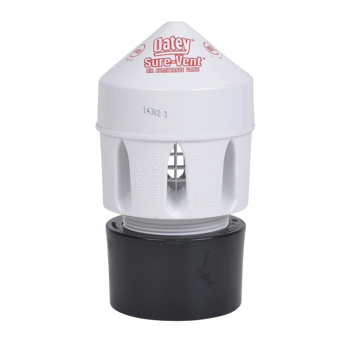 Oatey Sure-Vent Válvula de Admisión de Aire, Negro - 2-Inch x 3-Inch - Negro