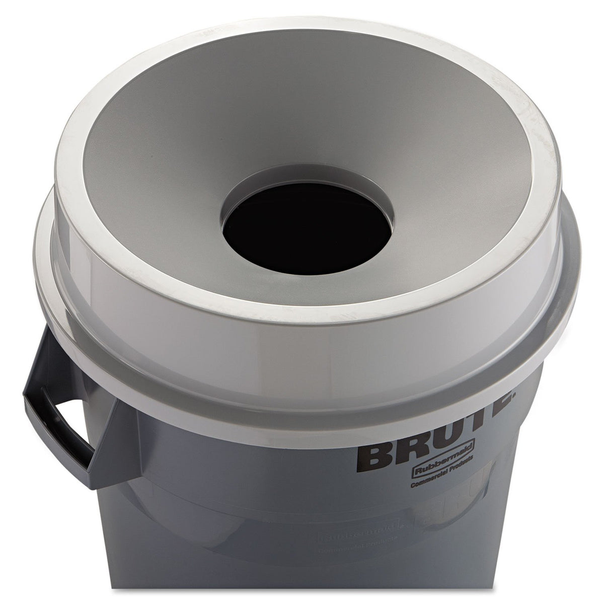 Rubbermaid Commercial Products BRUTE® – Tapa Embudo para Contenedor, Elimina Residuos sin Contacto y los Oculta a la Vista, Cierre a Presión para Ajuste Seguro, Capacidad de 121 L, Gris FG354300GRAY