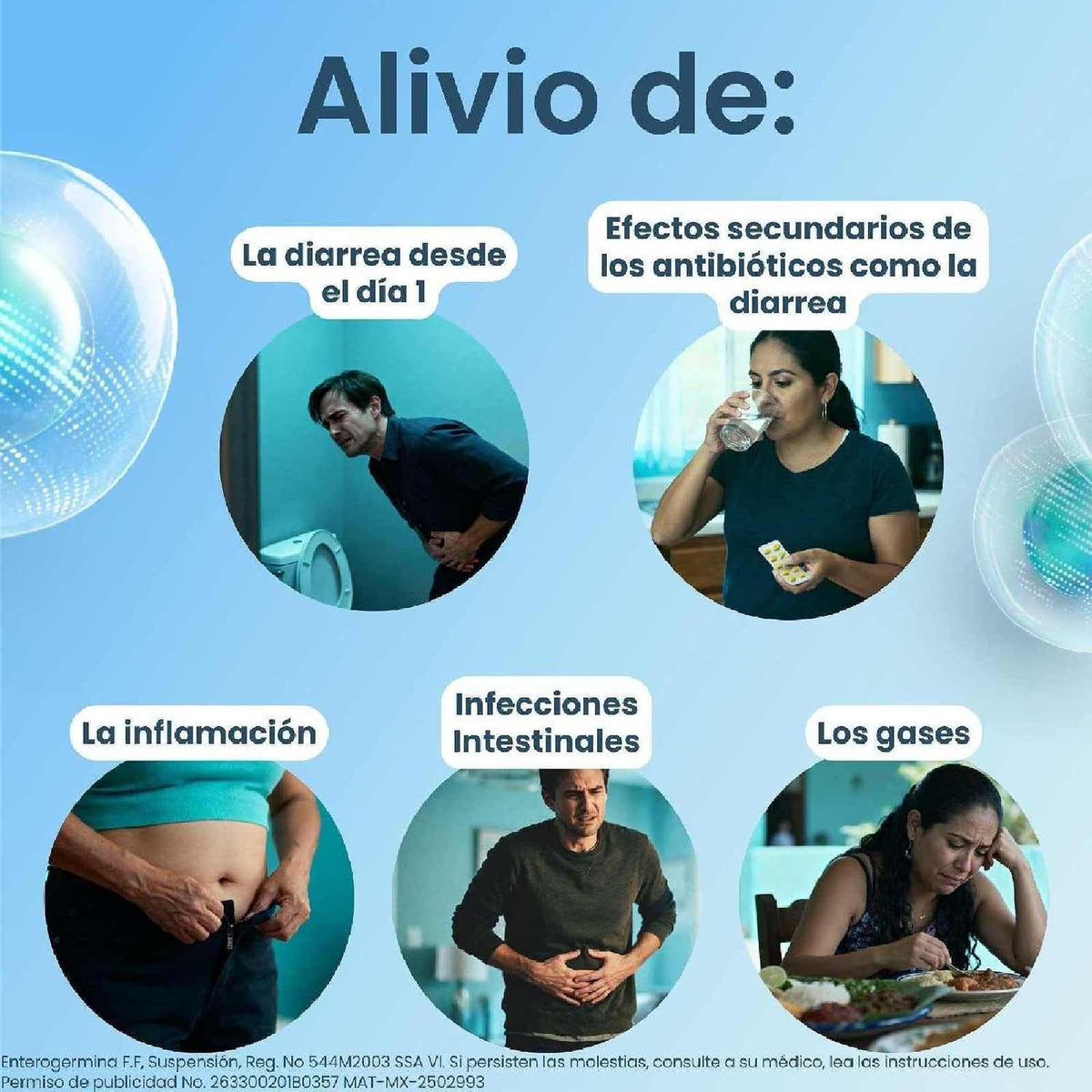 Enterogermina probióticos 2 billones, vial sin refrigeración, 20 amps.