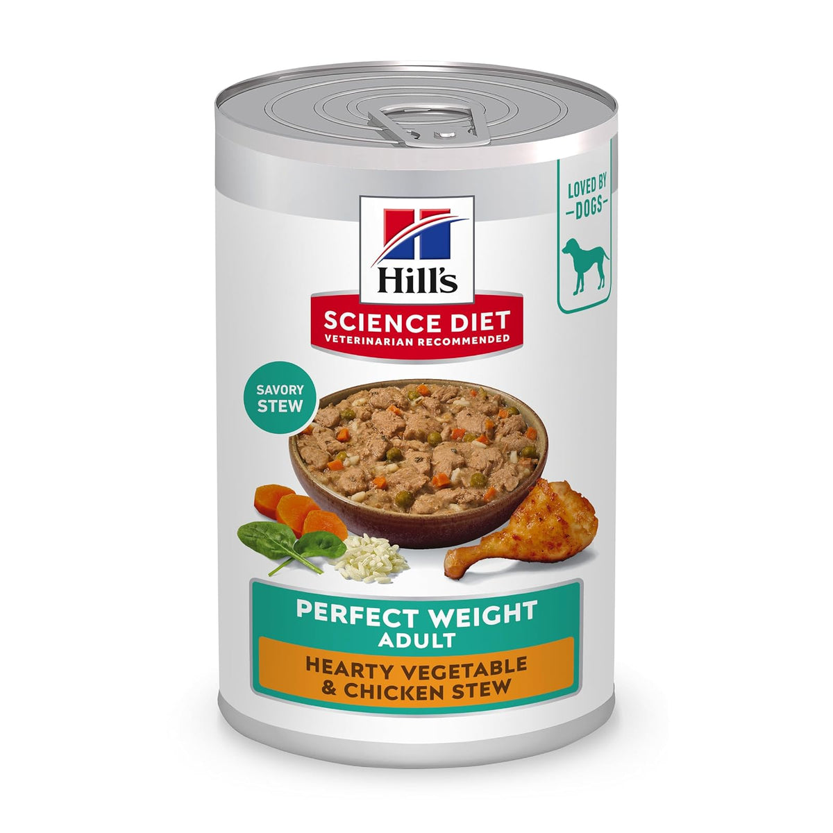 Hill's Science Diet Alimento Húmedo Perro Perro Peso Perfecto 12 Pack 354G | Alimento húmedo Hill's para perro, control de peso, músculos magros, fibras naturales de saciedad