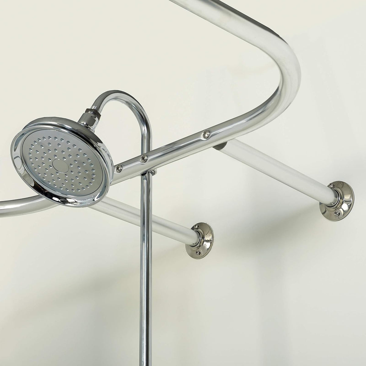 Zenna Home E60H1ALSS Cromado NeverRust - Barra de Ducha de 28 x 60 Pulgadas para bañeras Independientes y Patas de Garra