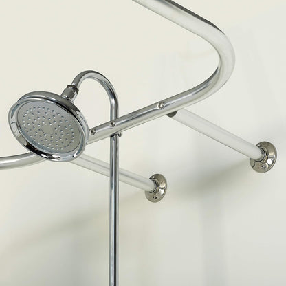 Zenna Home E60H1ALSS Cromado NeverRust - Barra de Ducha de 28 x 60 Pulgadas para bañeras Independientes y Patas de Garra