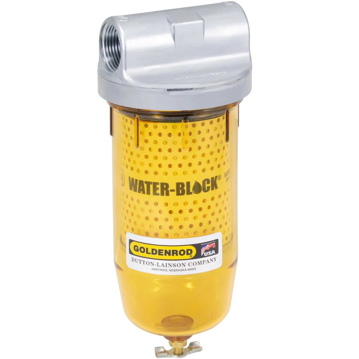 Goldenrod 496 Filtro de Combustible de Bloque de Agua con Tapa Superior NPT de 1 Pulgada, Rojo, Ajustable