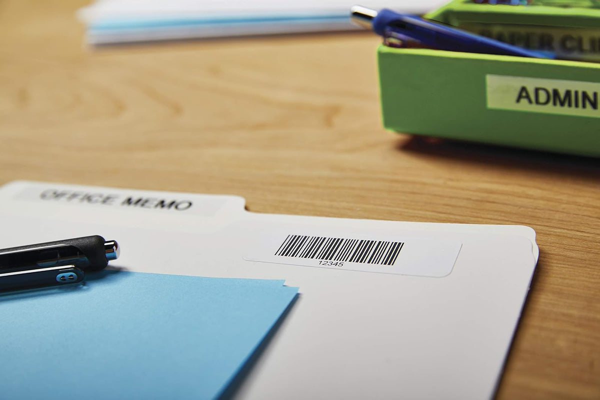 DYMO LW 1-Up etiquetas de carpeta de archivos para impresoras de etiquetas LabelWriter, blanco, 9/16 pulgadas x 3-7/16 pulgadas, 2 rollos de 130 (30327), Blanco, 3/4'' x 2 1/2''