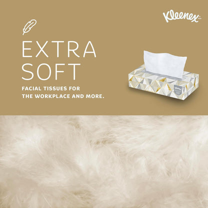 Kleenex 03076, Pañuelos Faciales | Cajas de pañuelos planas, de 2 capas, suaves y fuertes, funda de conveniencia, nivel premium