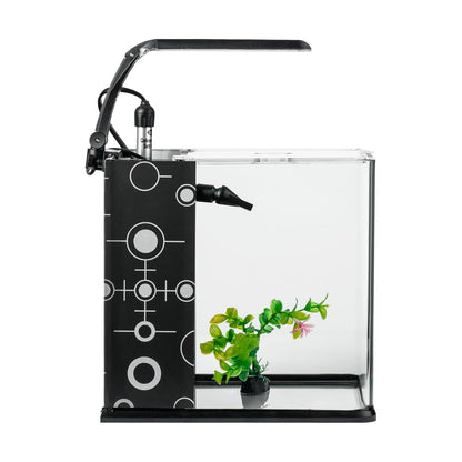 Lomas Acuario Nano Cubo 9 L con Filtro Incorporado, Lámpara LED Bajo Consumo y , Ideal para Peces Tropicales, Betas y Plantas Acuáticas, Medidas 20.5 x 23.5 x 22.5 cm