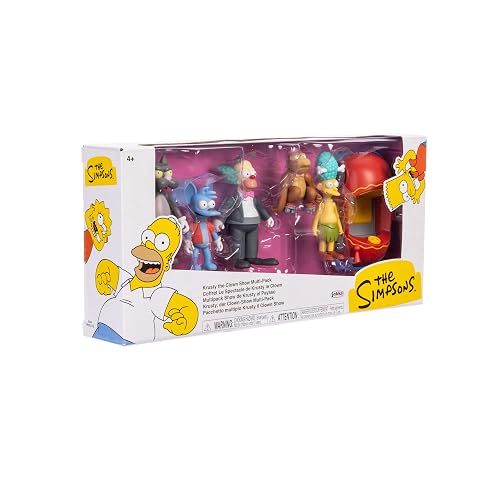 Jakks Pacific - The Simpsons Multipack de Figuras 2.5″ Krusty The Clown Show – Set Coleccionable con Personajes Icónicos para Fans y Niños 4+ Años