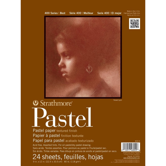 Strathmore 36,29 kg 24-hojas pasteles surtidos libreta de papel, 22,86 cm por 30,48 cm (403900)