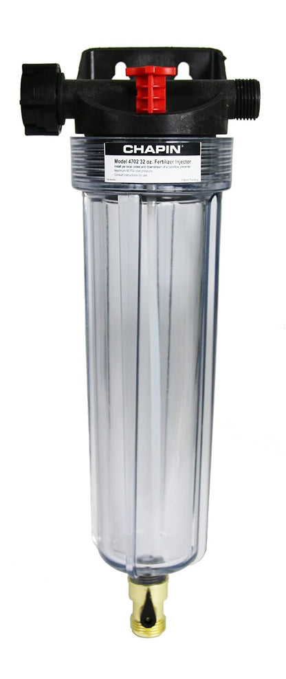 Chapin 4702 HydroFeed Sistema inyector de fertilizante de mezcla automática en línea, 32 onzas, sistema de riego por goteo (1 alimentador/paquete)