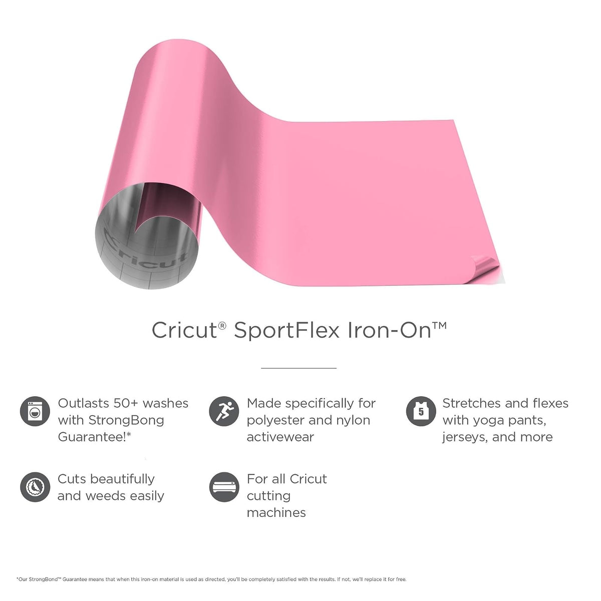 Cricut Hierro, Sportflex – Premium Hierro On., Rosado Claro, 12" X 24"