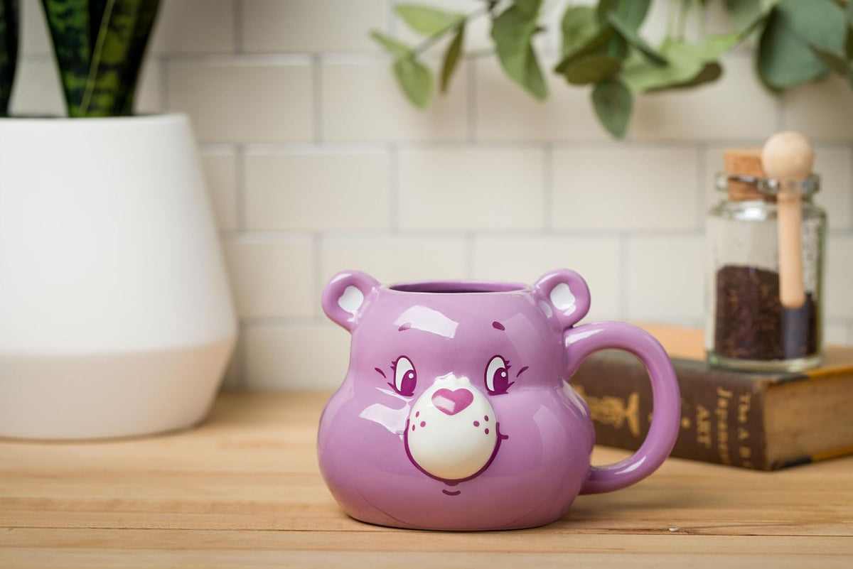 Silver Buffalo Care Bears - Taza esculpida 3D de cerámica con oso compartido, 20 onzas