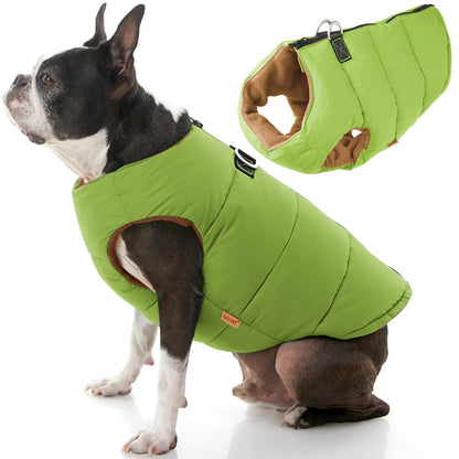 Gooby Chaleco Acolchado con Cierre para Perro - Small chest (~15.5") - Verde Sólido