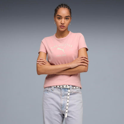 Puma, Playera Puma Class Graphic, Mujer, Rosa, Talla M