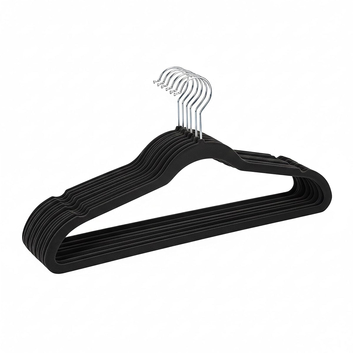 Simplify 10 Perchas de Terciopelo Negro súper Delgadas - Negro