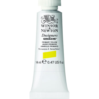 Winsor & Newton Designers Pintura Gouache en Tubo - Tubo 14 ml - Amarillo (Primary Yellow)