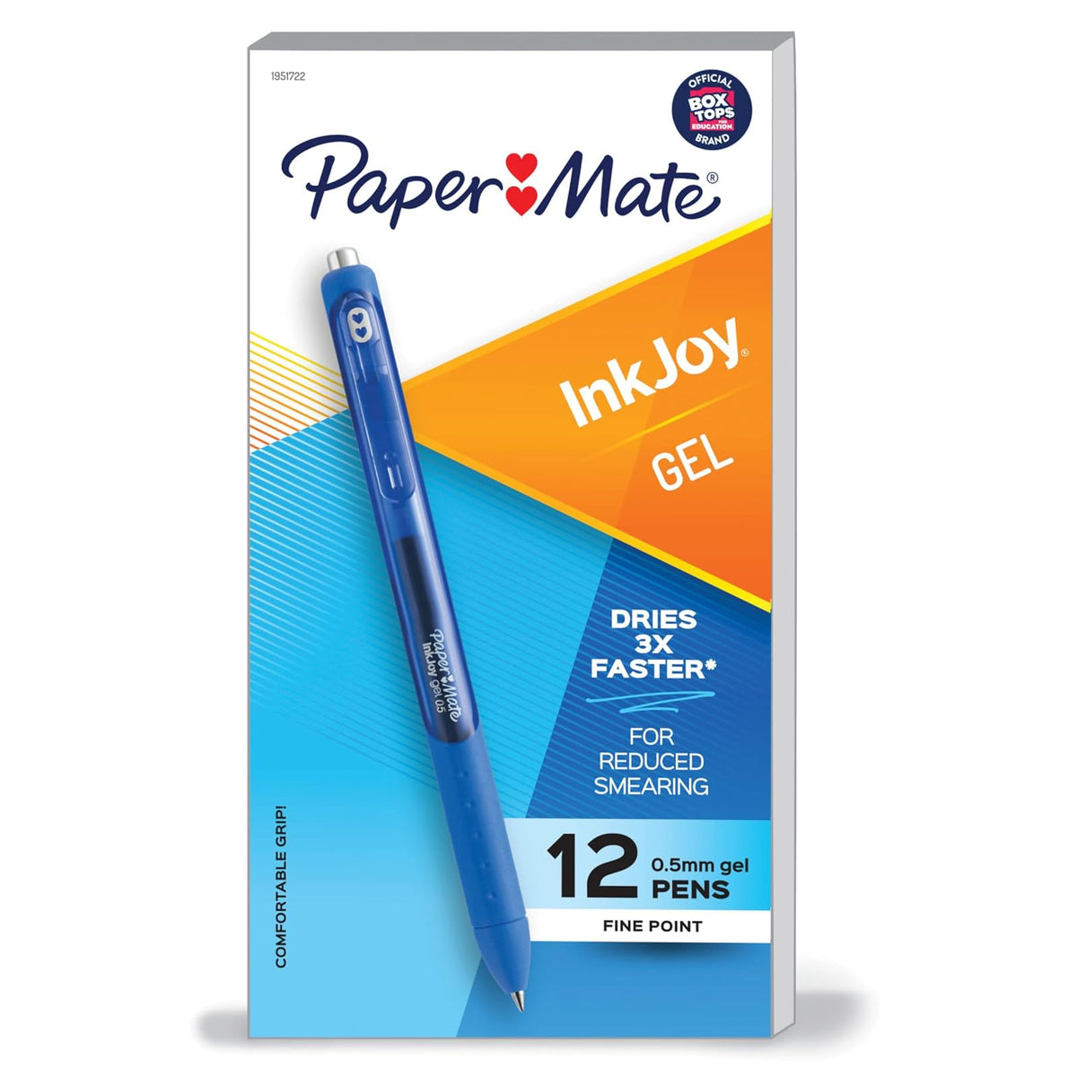 Paper Mate InkJoy Bolígrafos de Gel, Punto Fino - 12 Unidad (Paquete de 1) - Azul Oscuro