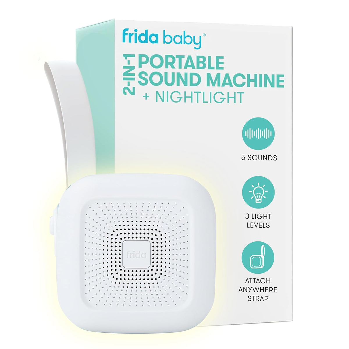 Frida Baby | Reproductor Portátil de Sonido 2 en 1 + Luz de Noche | Eléctrico | Ruido Blanco | Relajante | Control de Volumen