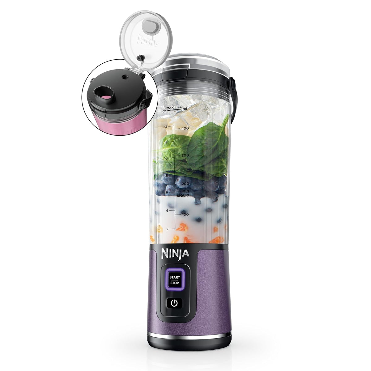 Ninja Blast Licuadora Portátil 18 oz Recargable USB-C - Púrpura metálico