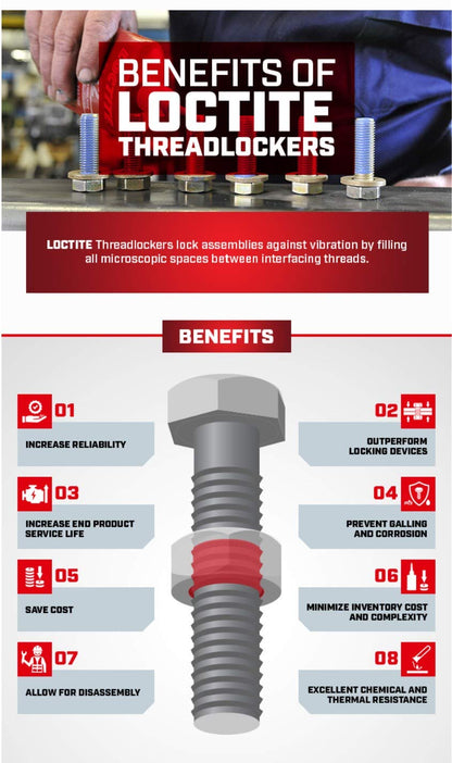 LOCTITE 242 Fijador de roscas, resistencia media, azul, Azul, 6 Milliliter