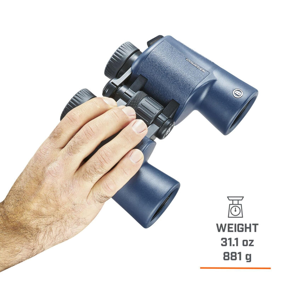 Bushnell H2O - Prismáticos Porro Impermeables de 12 x 42 mm, Color Azul Oscuro Porro WP/FP, Ojales torcidos, Caja 6L 134212R