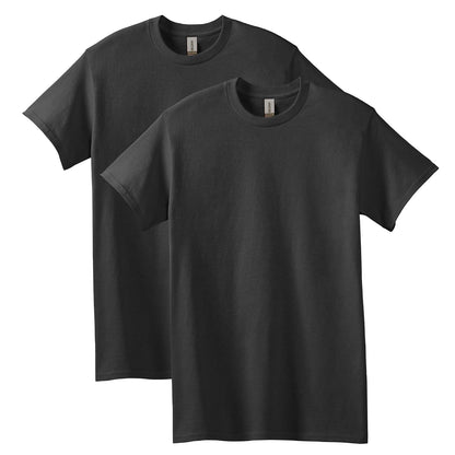Gildan G5000 Camiseta de Algodón Pesado para Hombre - 2 - Negro (2 paquetes) - XL