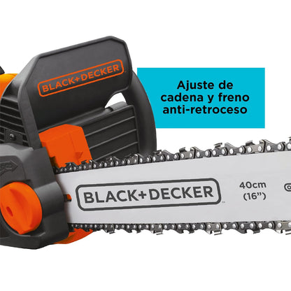 BLACK+DECKER Motosierra Eléctrica 16", 1850W, 5500 RPM, GK1740