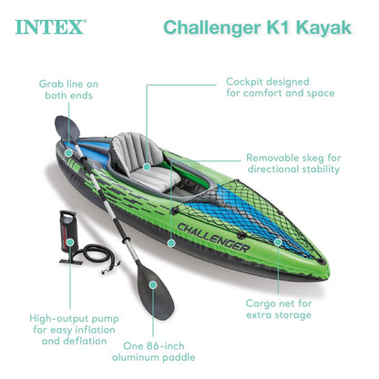 Intex Challenger - Juego Inflable de Kayak con remos de Aluminio