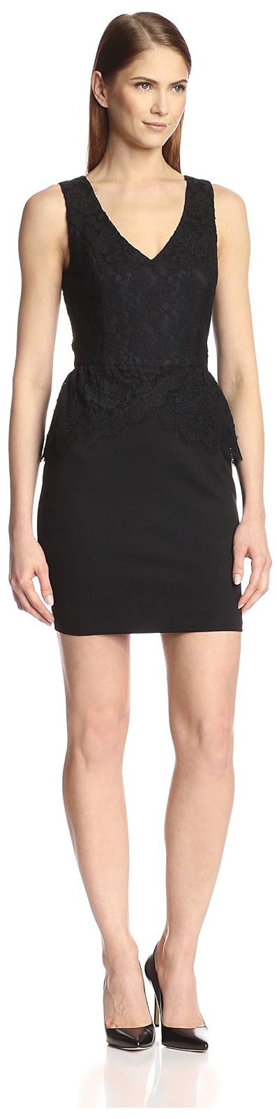 SOCIETY NEW YORK Vestido de Encaje sin Mangas Peplum para Mujer