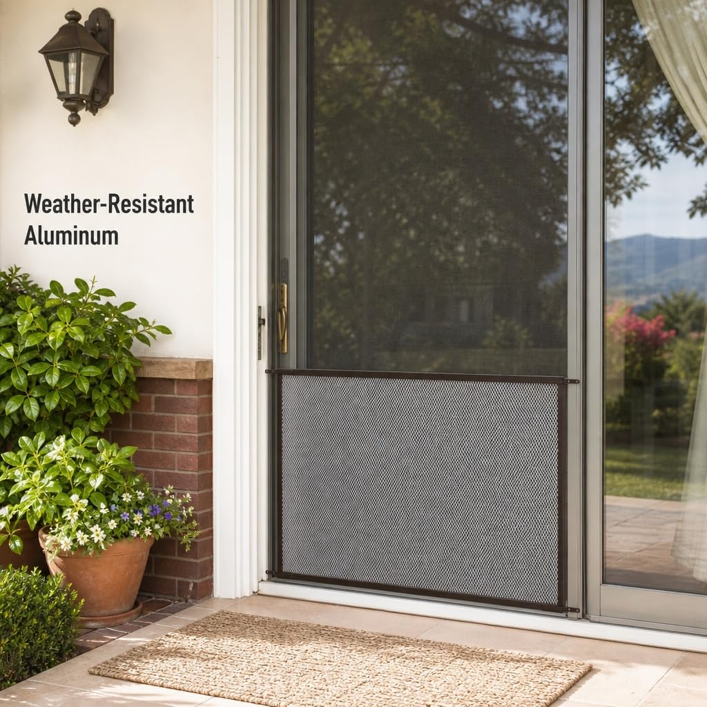 Prime-Line Products Pl 15942 Patio Rejilla de puerta visualización deslizante, 48 en., aluminio, bronce, Construcción