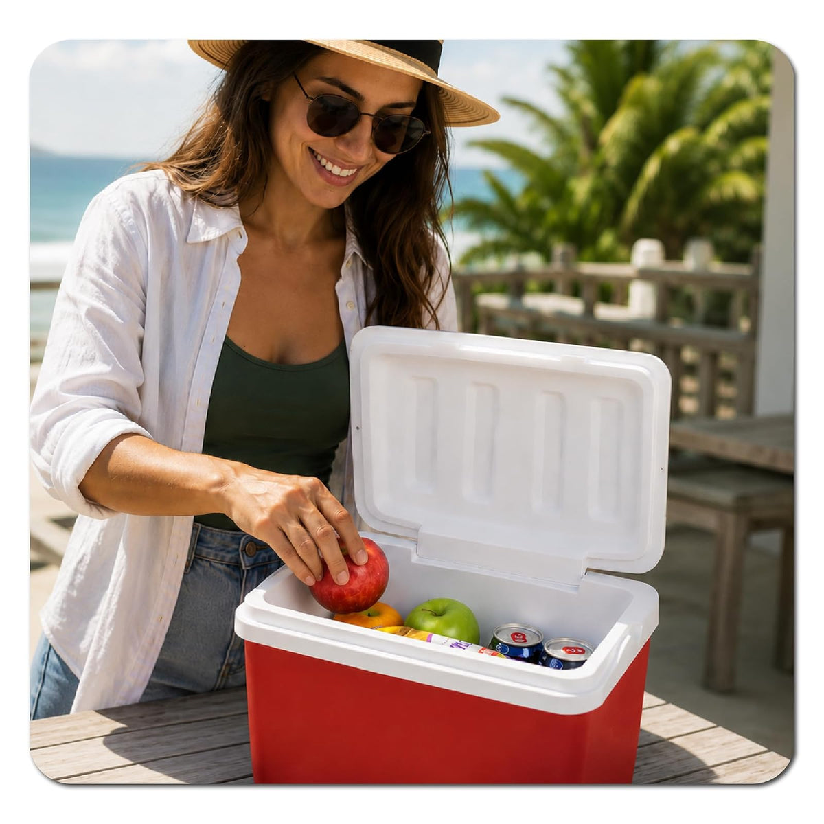 Estra Hielera Rígida 10L Portátil | Trabajo, Deporte y Picnic | 24.7x35.1x25.8 cm (10.5 QT), libre de BPA, hasta 12 latas, manija ergonómica