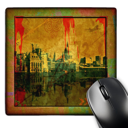 3dRose 8 X 8 X 0.25 Inches Grunge City Mouse Pad (mp_21948_1)