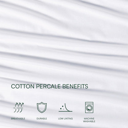 Lacoste Racquets - Sábana de 4 Piezas 100% algodón percal – Fresco, crujiente, Mate y Duradero, Certificado Oeko-Tex, Estampado, Azul Marino, tamaño matrimonial