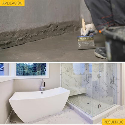 SIKA - SikaTop 107 Seal MX, Blanco, Mortero cementicio semiflexible para la impermeabilización y protección del concreto, Cubeta 16,3kg