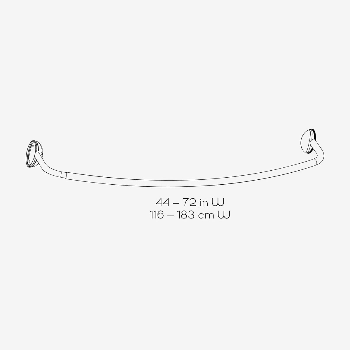 Zenna Home E35603BN01, cortinero de regadera Curva de Aluminio NeverRust, 111.76 cm a 182.88 cm, níquel Satinado, Níquel Satinado, 44"-72", 1