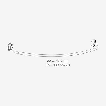 Zenna Home E35603BN01, cortinero de regadera Curva de Aluminio NeverRust, 111.76 cm a 182.88 cm, níquel Satinado, Níquel Satinado, 44"-72", 1