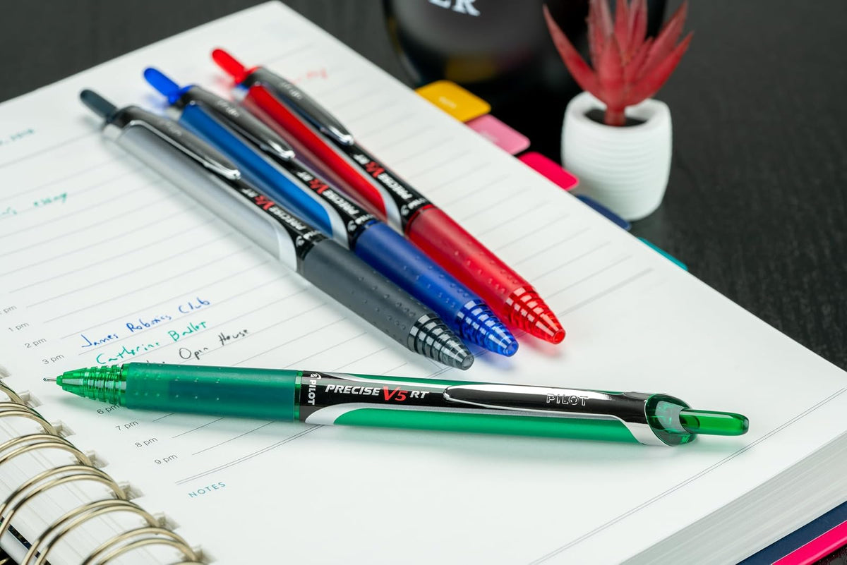 Pilot Precise V5 RT 26055 Bolígrafos retráctiles, punta extra fina de 0.5 mm, paquete de 4