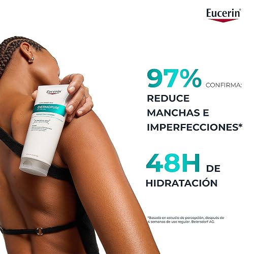 EUCERIN DermoPure Triple Effect Crema Corporal (200ml) Anti-Imperfecciones, Anti-Manchas, Anti-Brillo, Calma e hidrata, ideal para piel grasa o con imperfecciones
