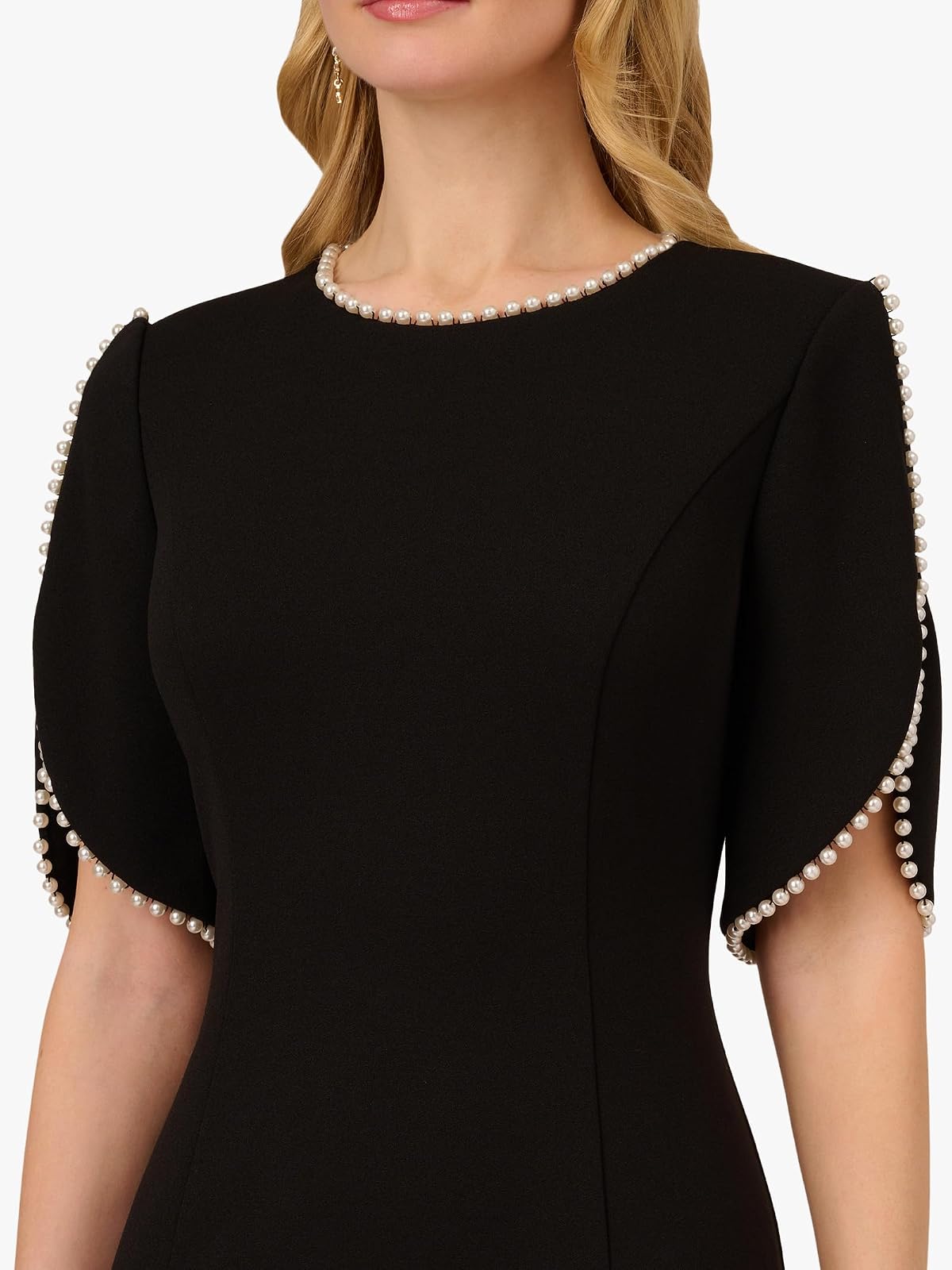 Adrianna Papell Vestido Midi Perla Crepe Punto Vestido Mujer