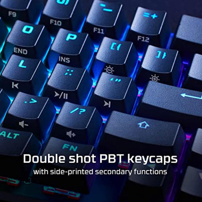 HyperX Alloy Origins 65, Teclado mecánico Gamer, Forma compacta del 65%, Aqua, Teclas PBT de Doble Disparo, Retroiluminación LED RGB, Compatible con Software NGENUITY