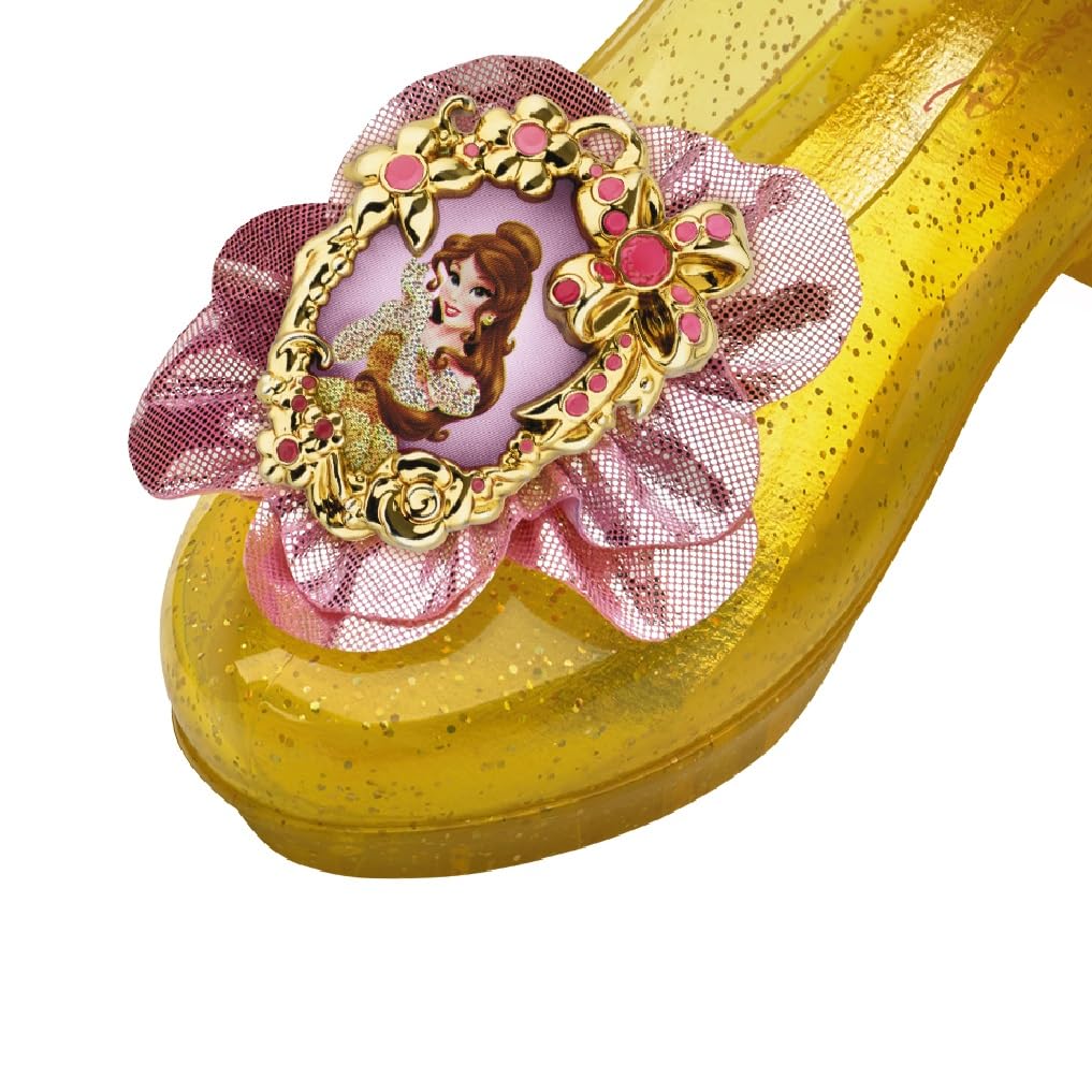 Disney Princess Beauty and the Beast Belle Sparkle - Zapatos oficiales de Disney, grado 4+, se adapta hasta la talla 6