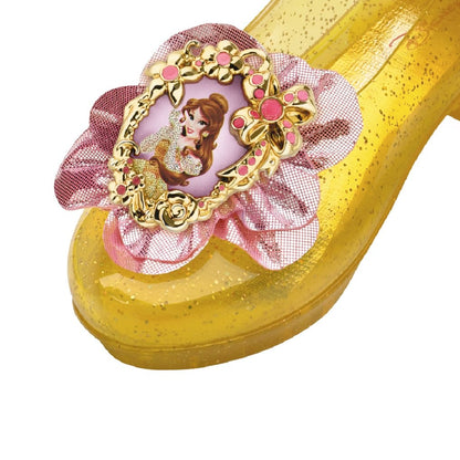 Disney Princess Beauty and the Beast Belle Sparkle - Zapatos oficiales de Disney, grado 4+, se adapta hasta la talla 6