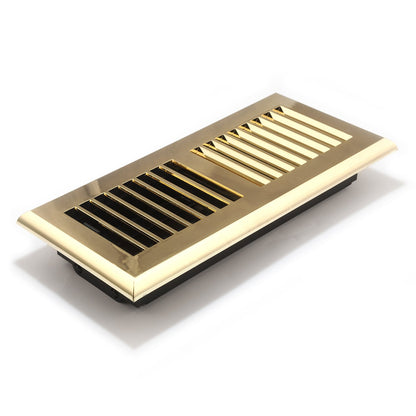 Accord APFRSNL410 piso de plástico registro con diseño de lama, Moderno, 4" x 10", Polished Brass